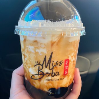 MissBoba - Brown sugar boba creme brûlée fresh milk in the regular size - Bubble Tea Near Me - Kent, Washington