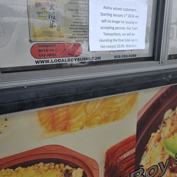 Local Boy Sushi - Take out window - Japanese Near Me - Kaneohe, Hawaii
