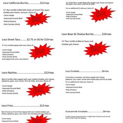 Loco Lowe's - Daily menu