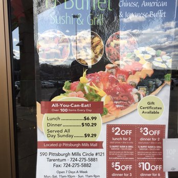 TJ Buffet Sushi And Grill - Really good prices - Chinese Near Me - Tarentum, Pennsylvania
