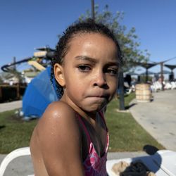 Dry Town Water Park - She was very upset. She was able to get on the slide one time in the next time they make a big deal saying she's not tall enough.