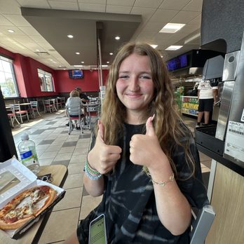 Love's Travel Stop - excited esme with her new pizza! - Gas Stations Near Me - Willington, Connecticut