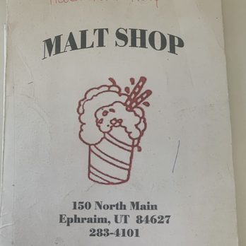 The Malt Shop - Menu - Ice Cream & Frozen Yogurt Near Me - Ephraim, Utah