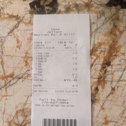 Receipt for charge. Receipt for charge.