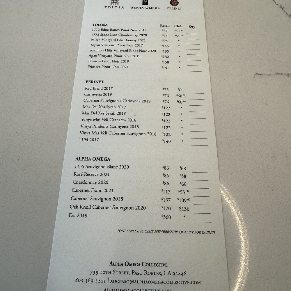 Alpha Omega Collective Paso Robles - Wine Tasting Room Near Me - Paso Robles, California Alpha Omega Collective Paso Robles - Wine Tasting Room Near Me - Paso Robles, California