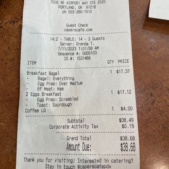 Capers Wine Bar - the receipt for the restaurant - Wine Bars Near Me - Portland, Oregon Capers Wine Bar - the receipt for the restaurant - Wine Bars Near Me - Portland, Oregon