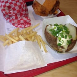 Don & Millie's - 99cent tuna frenchie, hamburger, side of baked potato w/ sour cream and butter and another side of french fries! all yummy!