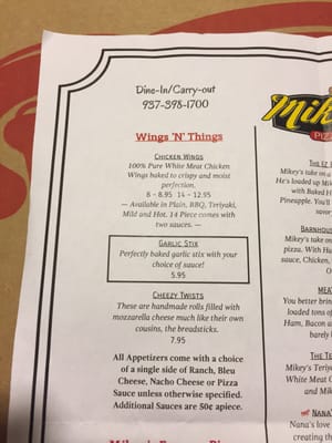 Menu photo 7 Mikey's Pizza Springfield, OH