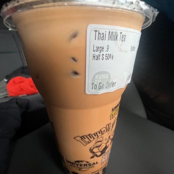 Kung Fu Tea - Thai tea with milk and bubbles (50%) - Bubble Tea Near Me - Hampton, Virginia