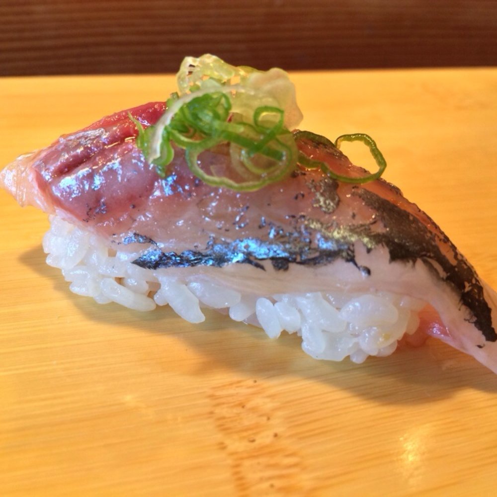 Hamano Sushi - Aji: Spanish Mackerel | $6.50 (2 pieces) - Sushi Bars Near Me - San Francisco, California Hamano Sushi - Aji: Spanish Mackerel | $6.50 (2 pieces) - Sushi Bars Near Me - San Francisco, California