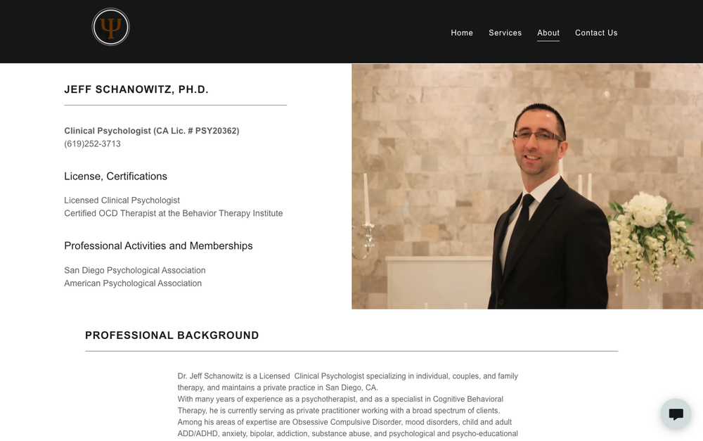 Jeff Schanowitz, PhD - child therapist in San Diego, CA