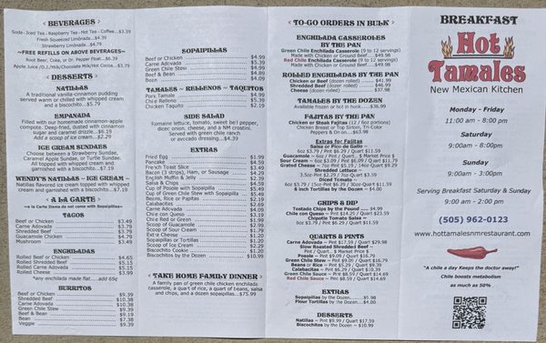 Menu photo 6 Hot Tamales Rio Rancho, NM