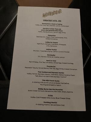 Menu photo 7 Humbug Charlotte, NC