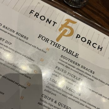 Front Porch - Menu - Bars Near Me - Hoover, Alabama Front Porch - Menu - Bars Near Me - Hoover, Alabama