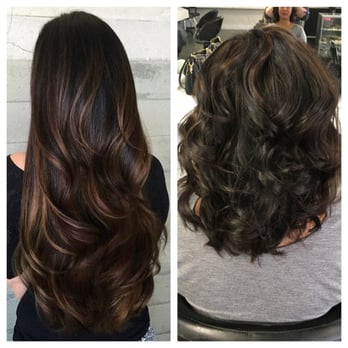 Mirage Salon - Pinterest on the left, and me on the right. I asked for subtle, classy, natural looking "baby highlights". Sabrina nailed it! - Hair Salons Near Me - Costa Mesa, California