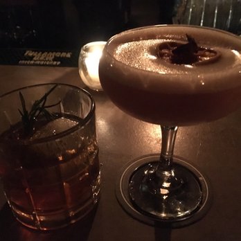 Tanner Smiths - "New Kid on the Block" cocktail and "Happy Jack" cocktail on right - Cocktail Bars Near Me - New York, New York Tanner Smiths - "New Kid on the Block" cocktail and "Happy Jack" cocktail on right - Cocktail Bars Near Me - New York, New York