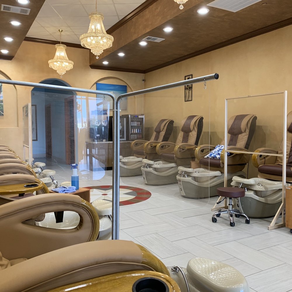 US Nail Spa - Partitions set-up throughout for safety during COVID-19 Pandemic - Nail Salons Near Me - Irving, Texas