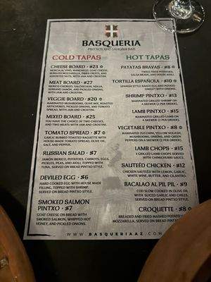 Menu photo 5 Basqueria Tucson, AZ
