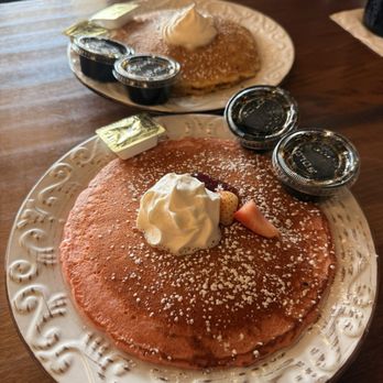 Huntley's Place - Strawberry cheesecake pancakes and chocolate chip pancakes - Breakfast & Brunch Near Me - Virginia Beach, Virginia Huntley's Place - Strawberry cheesecake pancakes and chocolate chip pancakes - Breakfast & Brunch Near Me - Virginia Beach, Virginia