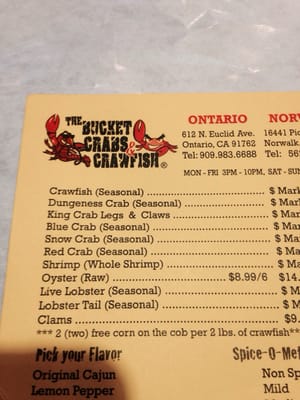 Menu photo 8 The Bucket Crab & Crawfish Ontario, CA Menu photo 8 The Bucket Crab & Crawfish Ontario, CA