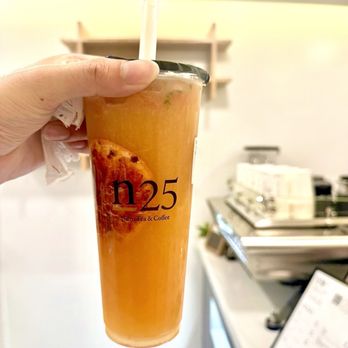 N25 Nitro Tea - Seared Pomelo Fruit Tea. 5 stars. Insta/Beli/TikTok: @amei_eats - Bubble Tea Near Me - New York, New York
