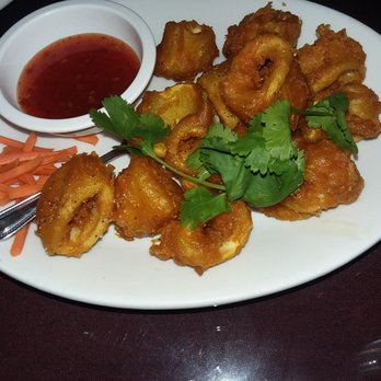 Thai Lotus - Calamari rings with sweet chili sauce - Thai Near Me - Reno, Nevada Thai Lotus - Calamari rings with sweet chili sauce - Thai Near Me - Reno, Nevada