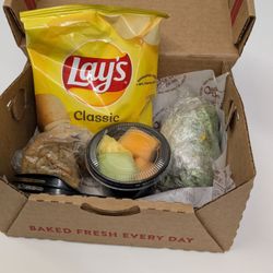 Apple Spice - (after I ate), half a wrap left, half a cookie left, small side of fruit, and bag of chips