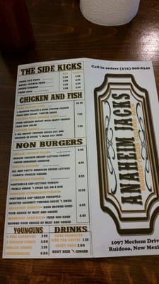 Menu photo 6 Anaheim Jacks Ruidoso, NM