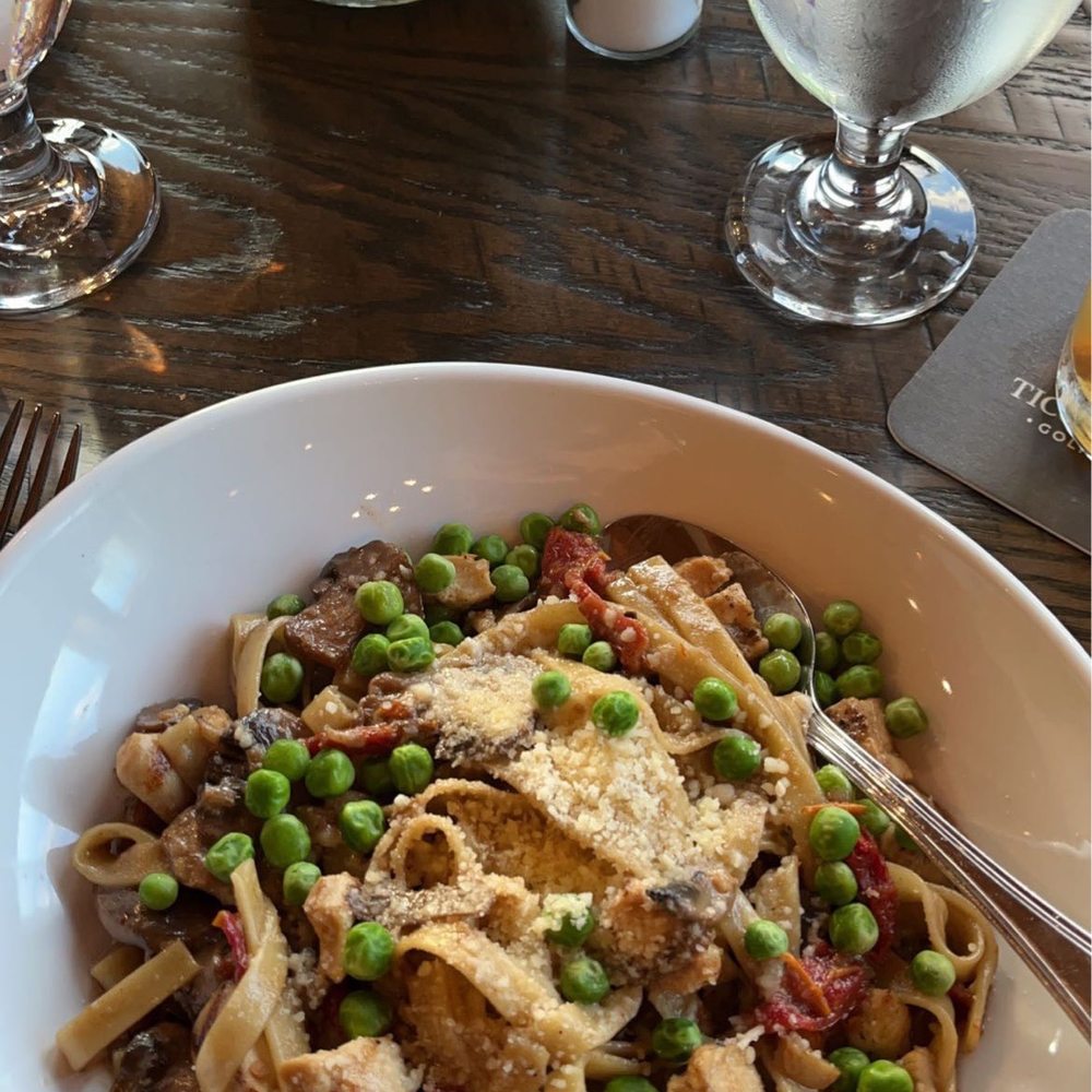 Seymour’s - Mixed mushroom fettuccine alfredo with grilled chicken. - New American Near Me - Ticonderoga, New York Seymour’s - Mixed mushroom fettuccine alfredo with grilled chicken. - New American Near Me - Ticonderoga, New York