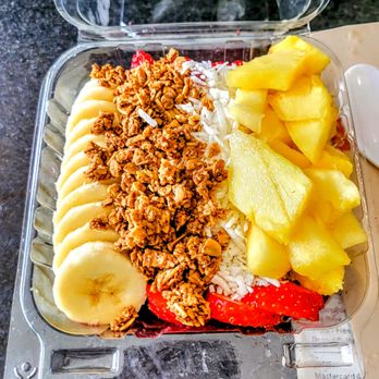 Sidewalk Juice - Tropic Bowl,  Granola and Peanut butter added - Juice Bars & Smoothies Near Me - San Mateo, California
