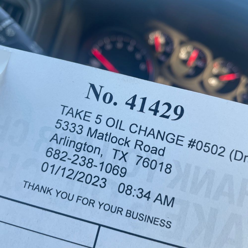 Take 5 Oil Change - Address to location. - Oil Change Stations Near Me - Arlington, Texas Take 5 Oil Change - Address to location. - Oil Change Stations Near Me - Arlington, Texas