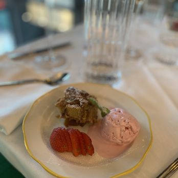 Caviar - Bread pudding with strawberry ice cream - Specialty Food Near Me - Edgewater, New Jersey