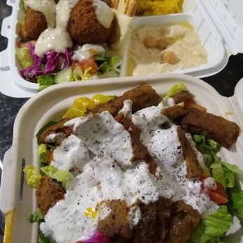 Mediterranean Grill - The falafel plate with a side of gyro meat. - Food Trucks Near Me - Haiku, Hawaii Mediterranean Grill - The falafel plate with a side of gyro meat. - Food Trucks Near Me - Haiku, Hawaii