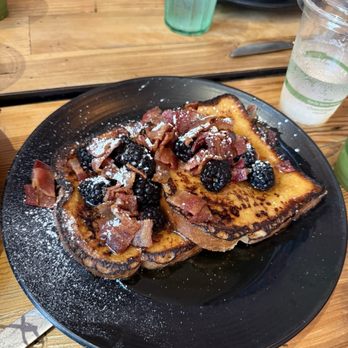 Moondog Cafe & Bakery - Blackberry bourbon bacon French toast - Cafes Near Me - Key West, Florida Moondog Cafe & Bakery - Blackberry bourbon bacon French toast - Cafes Near Me - Key West, Florida