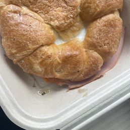 Ham, egg and cheese on a crossiant