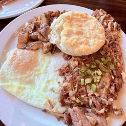 Corn beef hash and eggs Corn beef hash and eggs