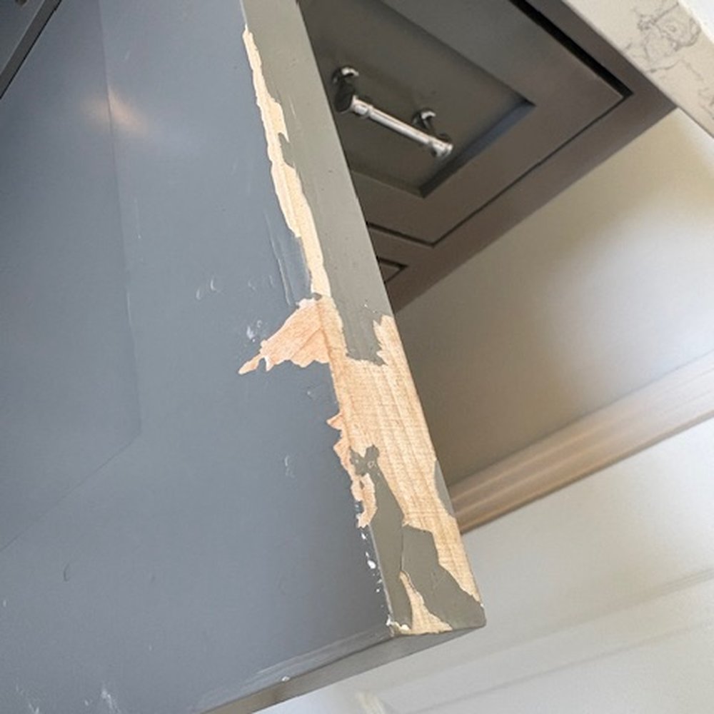 Top Line Home Remodeling - Custom Bathroom Vanity. Paint chipping off because they didn't prime. - General Contractors Near Me - Santa Clara, California Top Line Home Remodeling - Custom Bathroom Vanity. Paint chipping off because they didn't prime. - General Contractors Near Me - Santa Clara, California