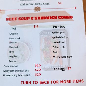 Pho Cong Noodles & Grill - Menu - Beef Soup + Sandwich Combo - Vietnamese Near Me - Covington, Louisiana Pho Cong Noodles & Grill - Menu - Beef Soup + Sandwich Combo - Vietnamese Near Me - Covington, Louisiana