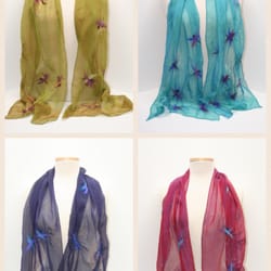 One Lupine Fiber Arts - Silk Dragonfly Scarves-individually designed and hand-crafted in Bangor, ME