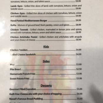Nawal's Mediterranean Grille - Lunch menu 5/2017 - Desserts Near Me - Big Rapids, Michigan Nawal's Mediterranean Grille - Lunch menu 5/2017 - Desserts Near Me - Big Rapids, Michigan