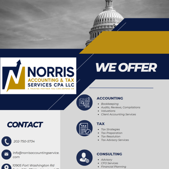 The Norris Group - At Norris Accounting & Tax Services CPA, LLC, we provide the utmost professionalism regardless of size. - Accountants Near Me - National Harbor, Maryland The Norris Group - At Norris Accounting & Tax Services CPA, LLC, we provide the utmost professionalism regardless of size. - Accountants Near Me - National Harbor, Maryland