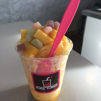 Boba Indeed - Mango snow sauce Mango and mango topping - Desserts Near Me - Downey, California Boba Indeed - Mango snow sauce Mango and mango topping - Desserts Near Me - Downey, California