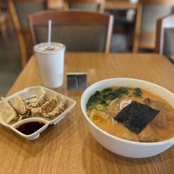 Menkoi Ramen House in the Village at Sandhill - Spicy Ramen #4 with Pan Seared Gyoza