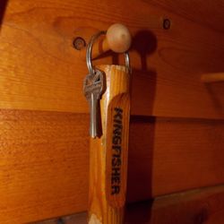 Fishermans Bend - August 18, 2017 - The door key for the cabin "Kingfisher".