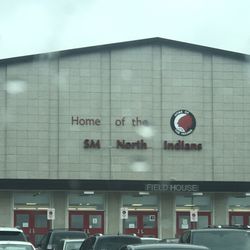 Shawnee Mission North High School - Gym entrance. (rainy day)