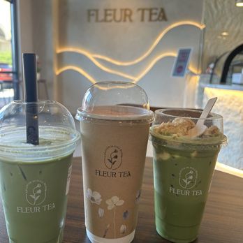 Fleur Tea - silky matcha, hanoi, and banana matcha - Bubble Tea Near Me - San Jose, California