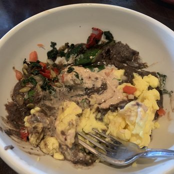 Culinary Dropout - Southwest breakfast bowl is a slop pile of puréed beans and microwave eggs - New American Near Me - Scottsdale, Arizona