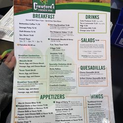 Crawford's Corner Pub - Menu