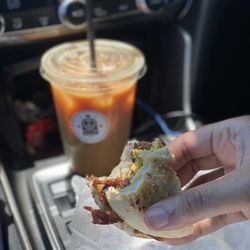 Modern Love Coffee Roasters - Cold Brewed Coffee. Sandwich from somewhere else.