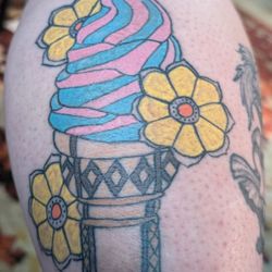 Wilmington Tattoo and Piercing - By Josh, one of his 1st large tattoos w/color. He's still learning so, it's not 100% perfect but it's simple lines that can be easily fixed.